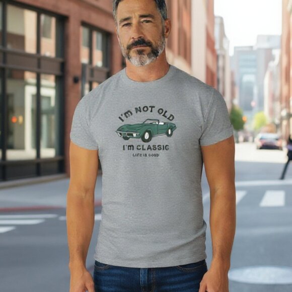 Life Is Good Other - Men's I'm Not Old Sports Car Short Sleeve Tee